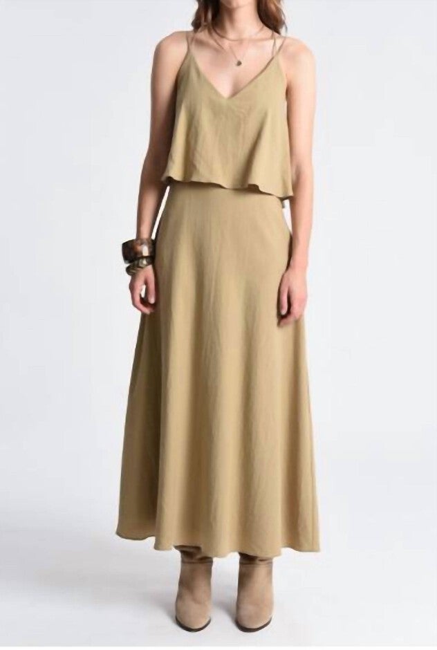 CRISS-CROSS DRESS IN LIGHT KHAKI, Light Khaki / Beige, hi-res image number 0