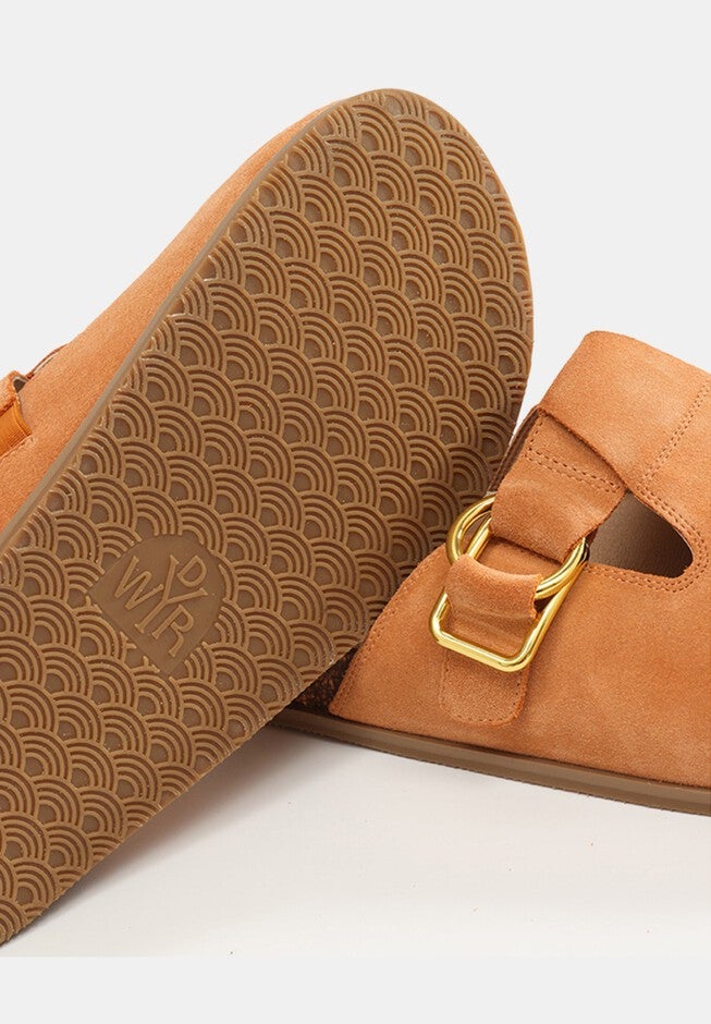 Sedona Closed Toe Mules, Almond / Burnt Orange, alternate image number 3