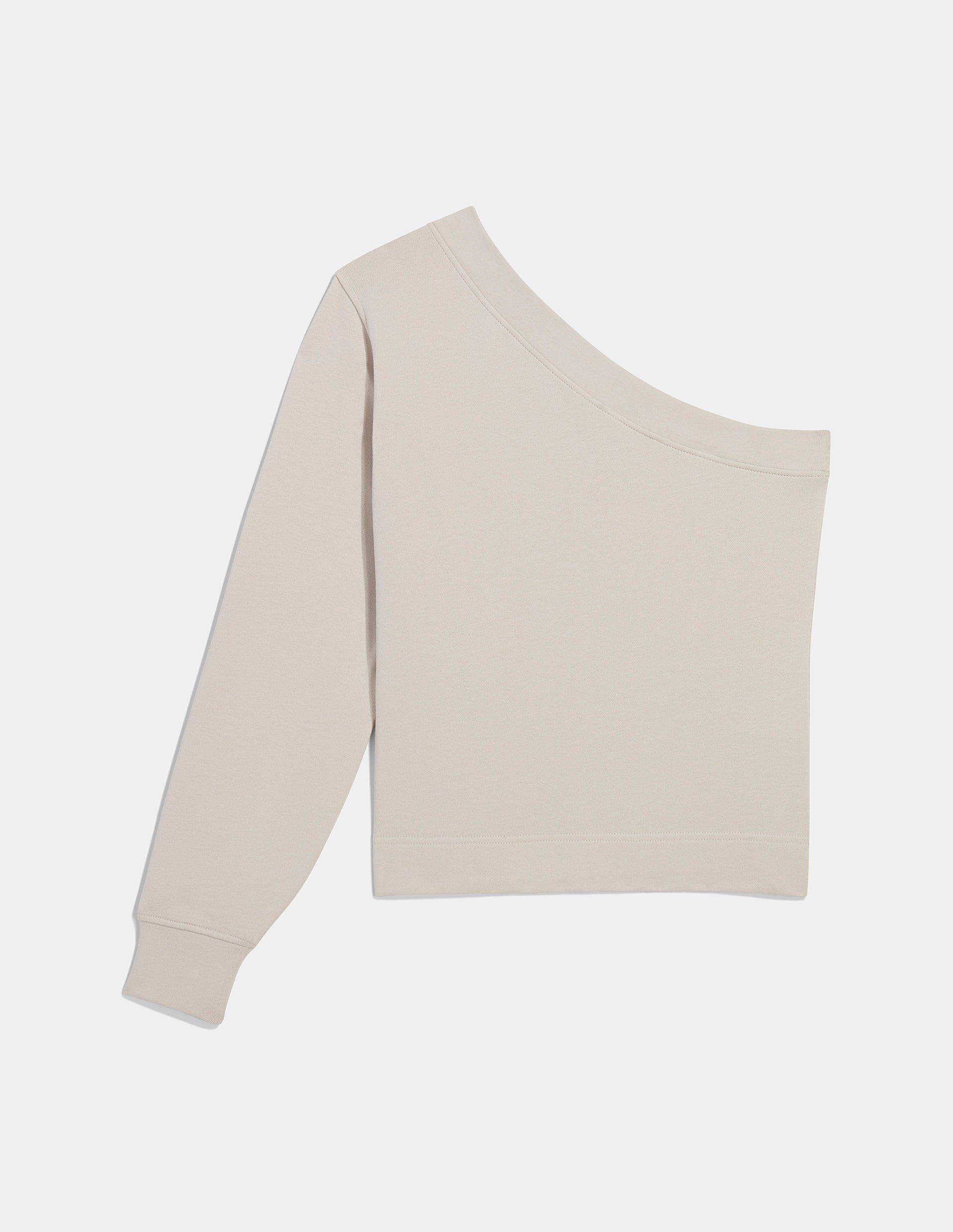 One Shoulder French Terry Top, Soho Stone / Beige, hi-res image number 0