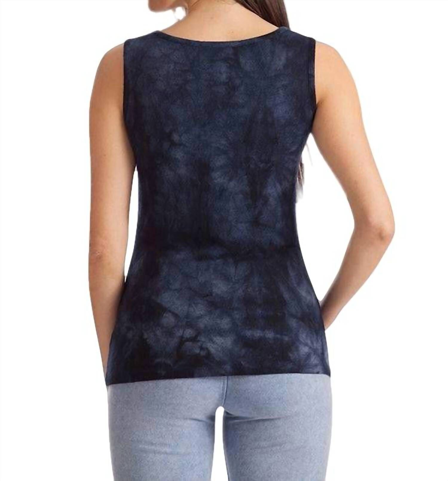 MALYASIA TIE-DYE KASHMIRA TANK TOP IN NAVY, , alternate image number 4