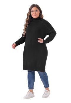 Turtleneck Pullover Long Sweater Dress