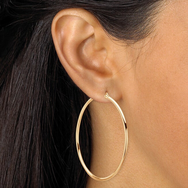 4-Pair Set Gold-Plated Sterling Silver Polished Hoop Earrings, , alternate image number 7