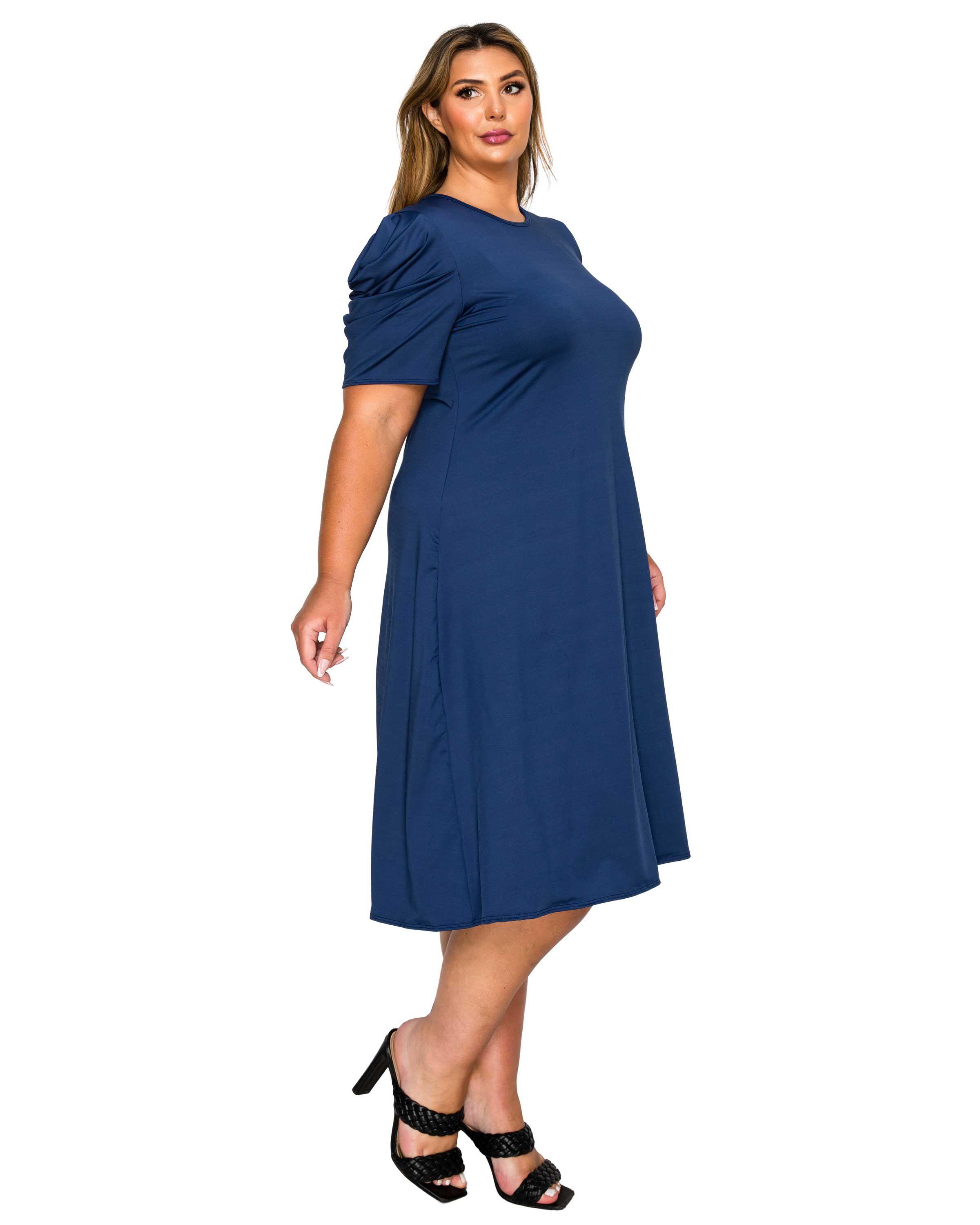 Aleyna Flare Dress, Navy / Navy, alternate image number 1