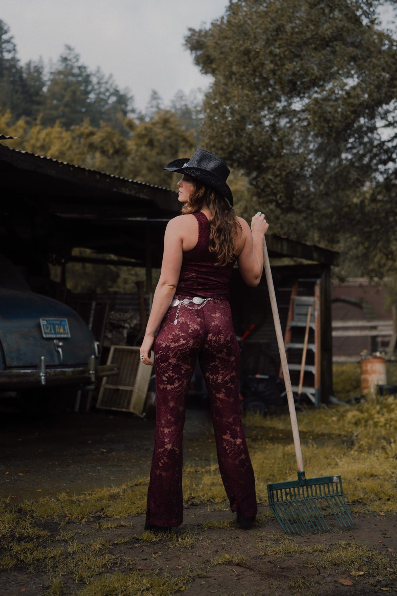 Carolina Lace Pant, Wine / Burgundy, alternate image number 4