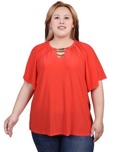 Raglan Sleeve Top With Chain Details