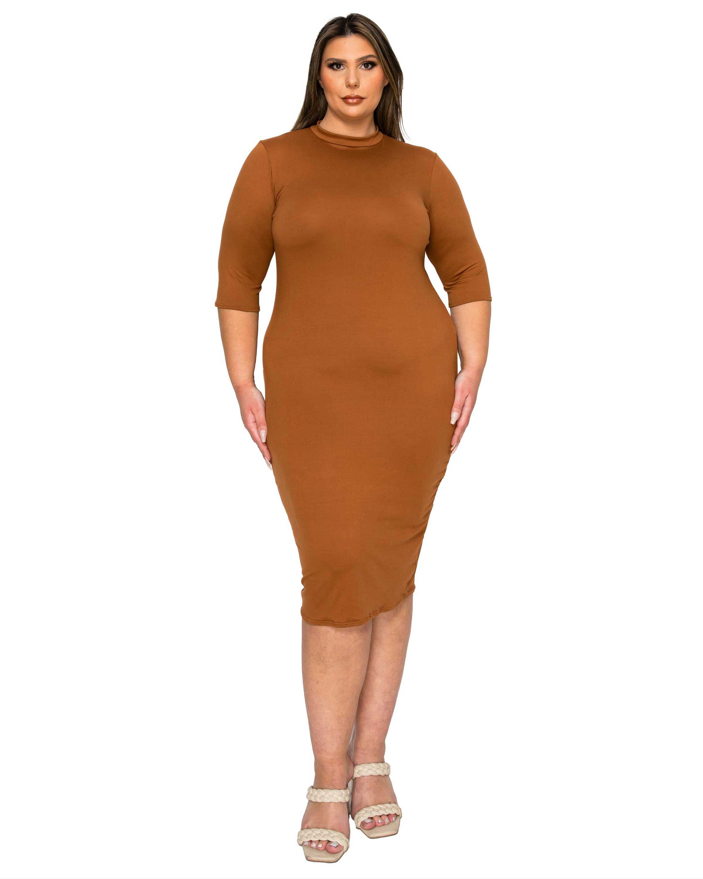 Mona Midi Dress, Cognac / Terracotta, hi-res image number 0