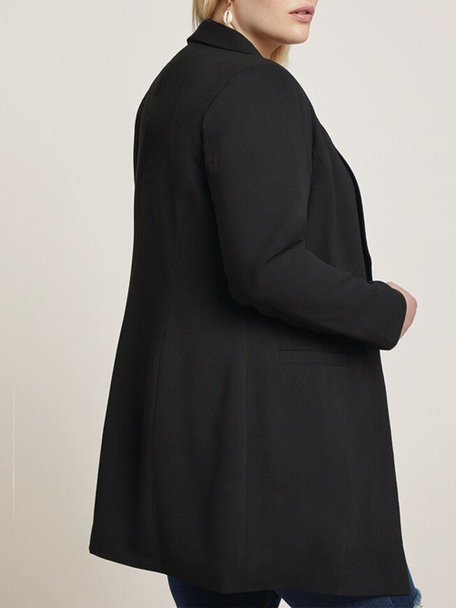Ally Long Tailored Blazer, Totally Black / Black, alternate image number null