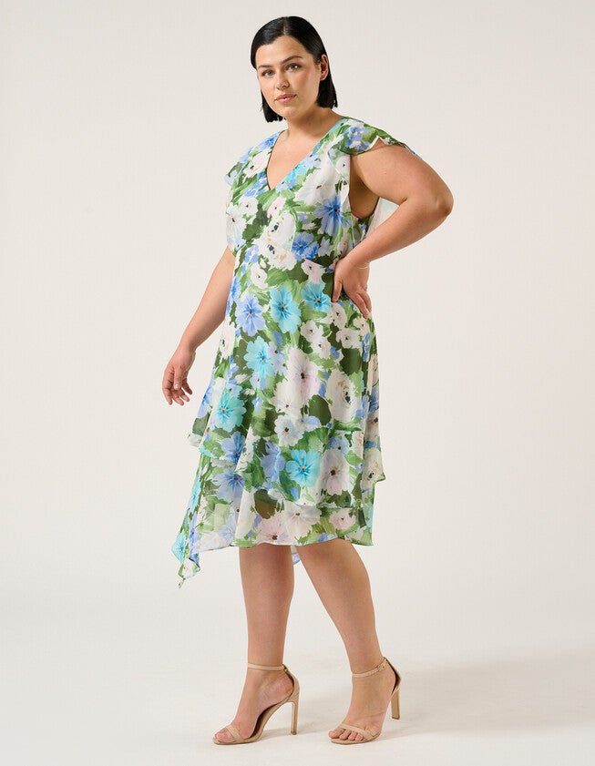 Aqua Dress, Print / Kelly Green, alternate image number null