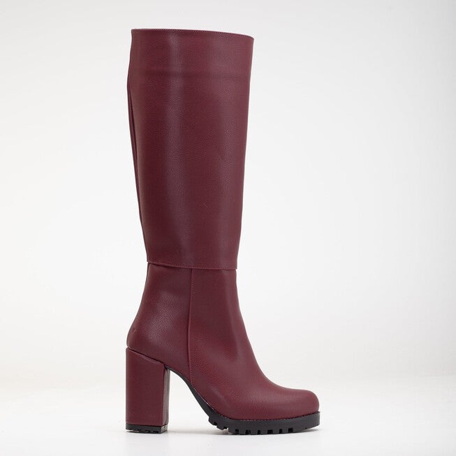 ALIZE - BURGUNDY CALF PLATFORM BOOTS, BURGUNDY / Burgundy, hi-res image number 0