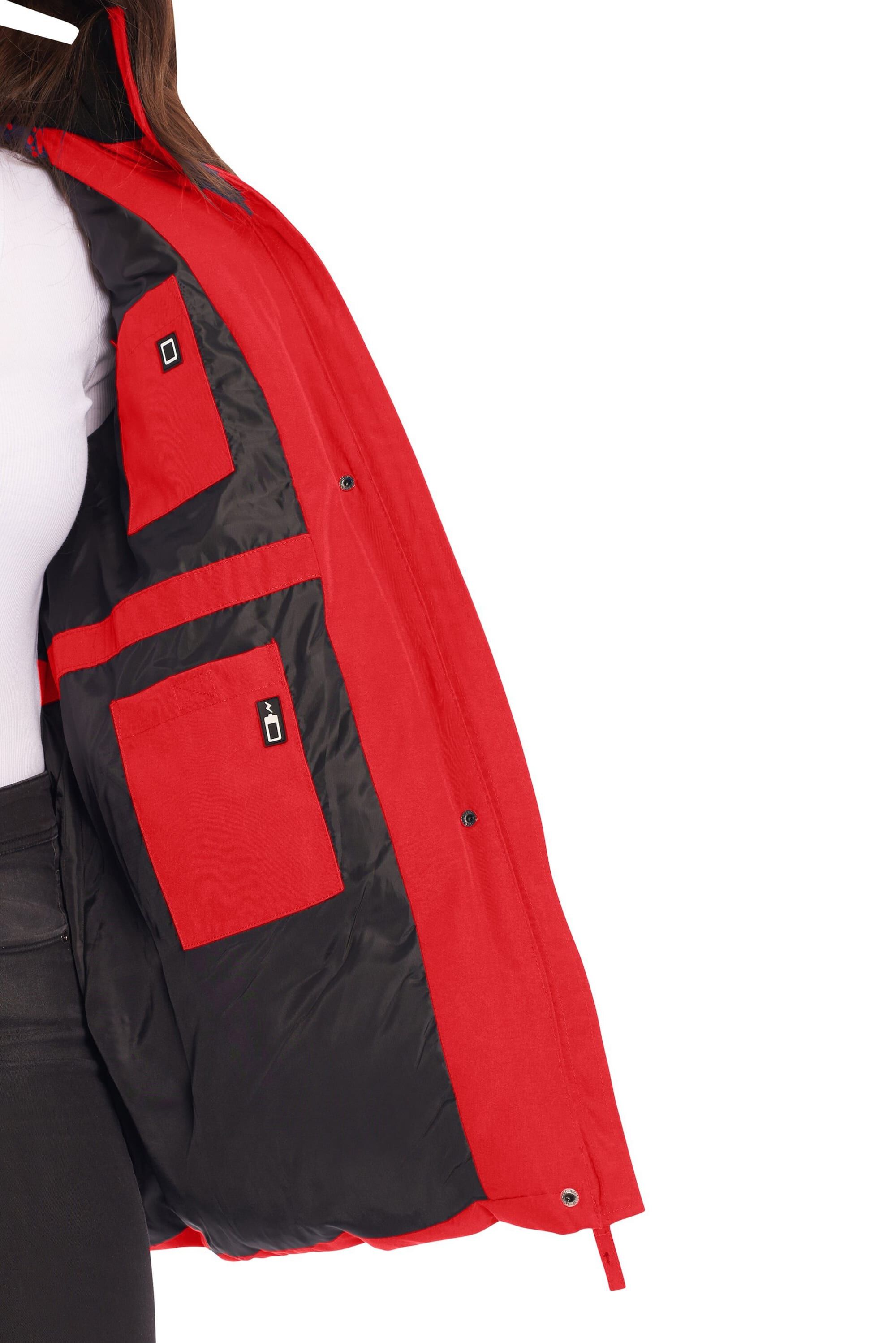 GLACIER | Vegan Down Recycled Parka Winter Jacket, Crimson / Red, alternate image number 3