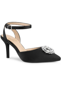 Rhinestones Ankle Strap Stiletto Heel Pumps