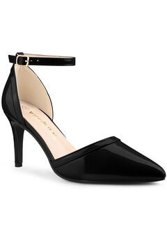 Faux Leather Ankle Strap Heels