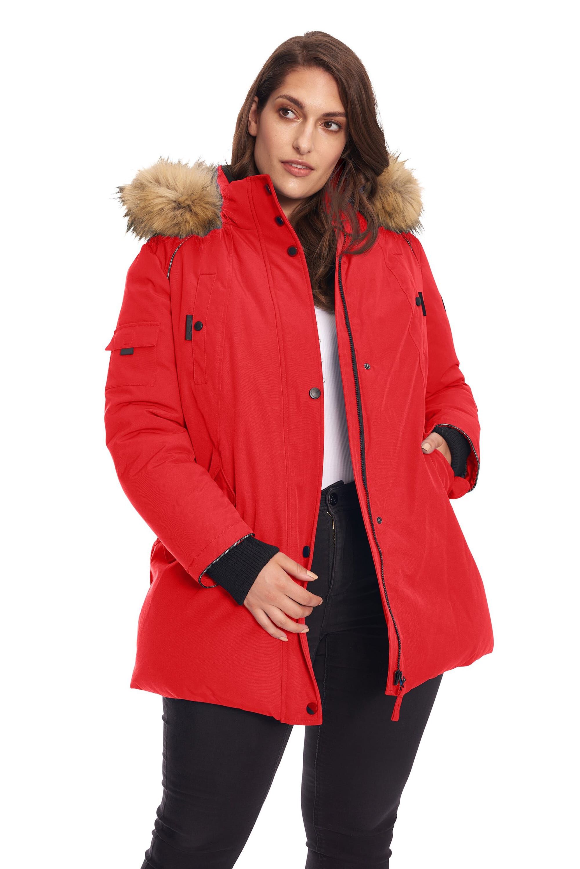GLACIER | Vegan Down Recycled Parka Winter Jacket, Crimson / Red, hi-res image number 0