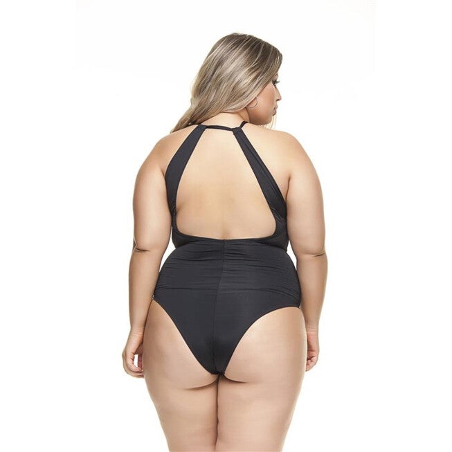 Padded Swimsuit With A Tie Detailing, Black / Black, alternate image number null