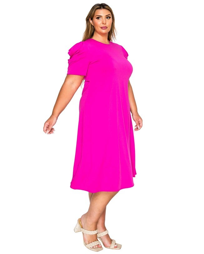 Aleyna Flare Dress, Neon Fuchsia / Pink, alternate image number 1