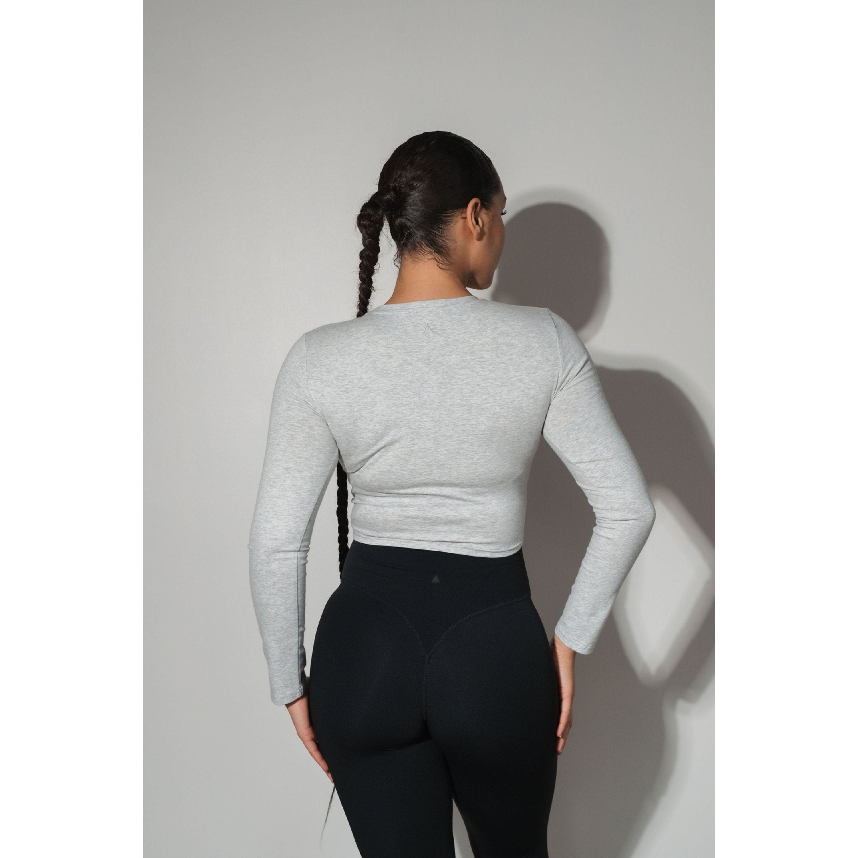 Basis Long Sleeve, Heather Grey / Cool Gray, alternate image number 3