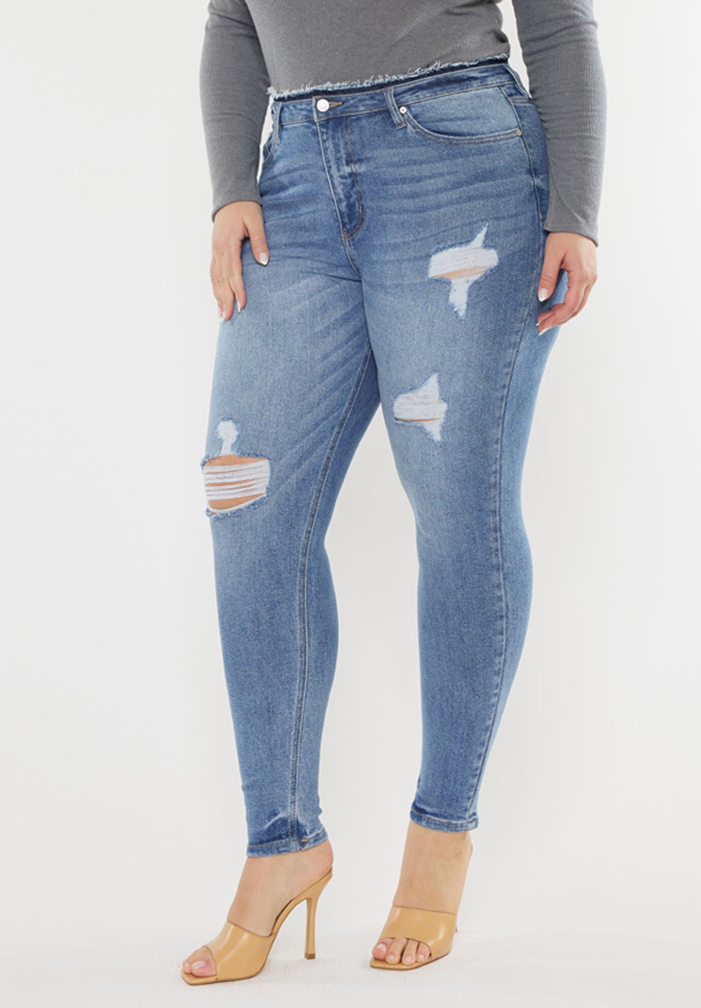 Ivory High Rise Super Skinny (Plus Size), Medium Wash / Medium Wash, alternate image number 2