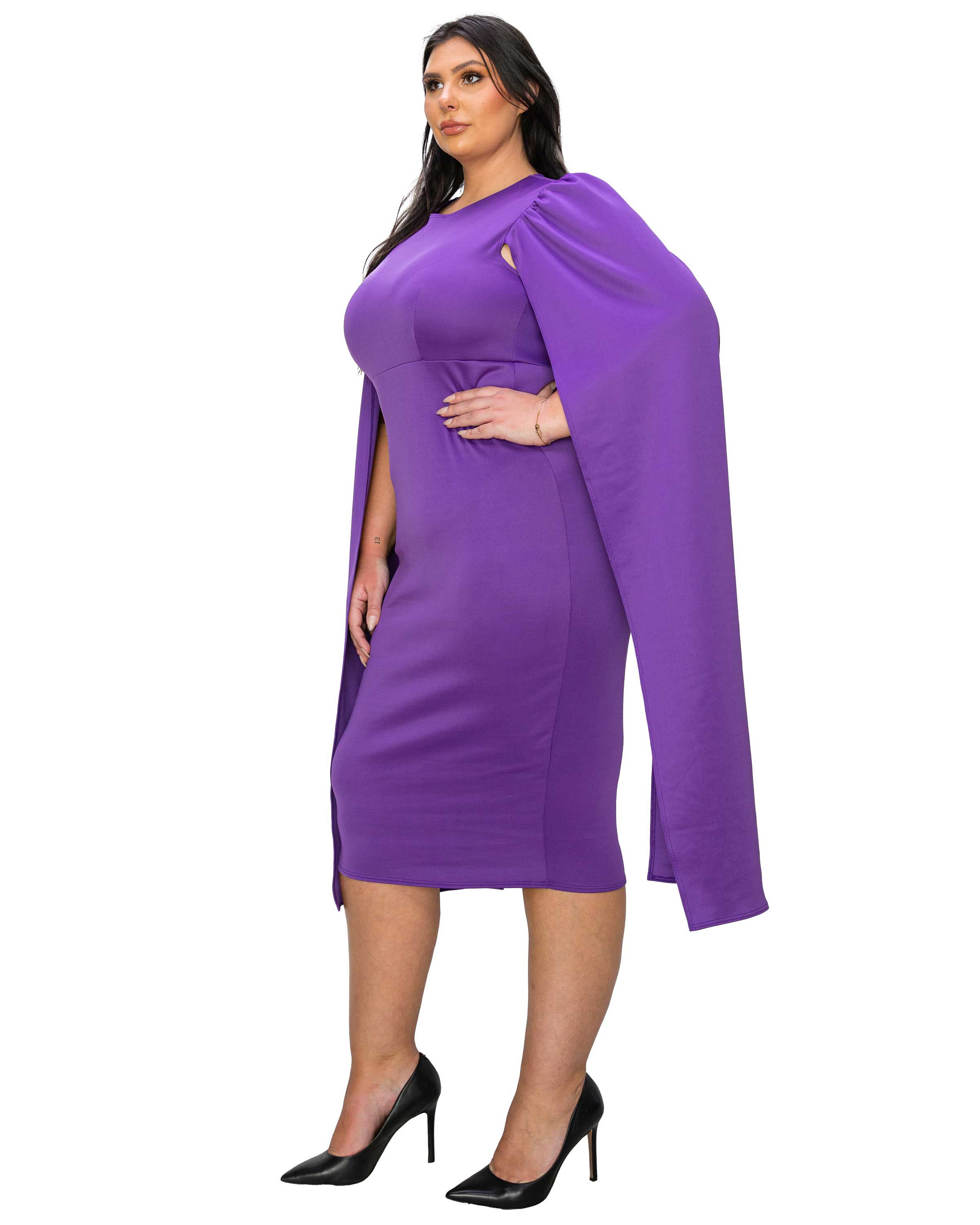 Naomi Cape Dress, Purple / Purple, alternate image number 1