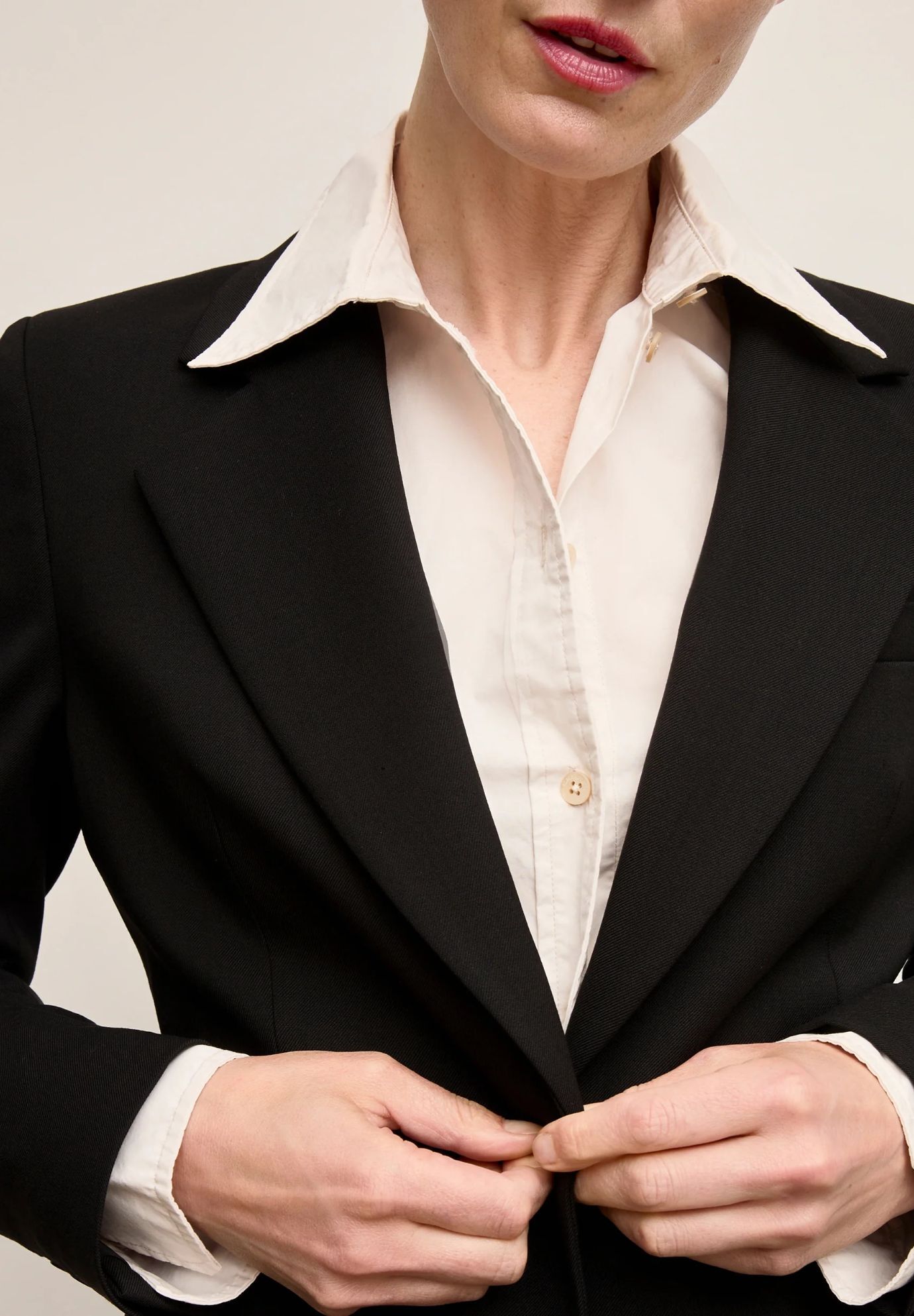 Rossi Executive Blazer - Washable Wool Twill, Black / Black, alternate image number 5