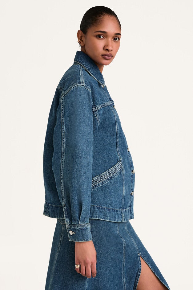 Reve Jacket, MidBlue Wash / Medium Wash, alternate image number 2