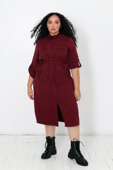 Plus Size Button Down Shirt Dress