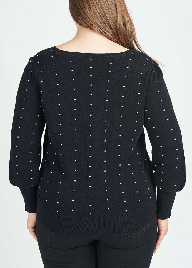 Keily Polka-Dot Pullover Sweater, , alternate image number null