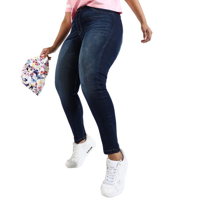Women Solid Mid Wash Skinny Fit  Denim Jeans, , alternate image number 5