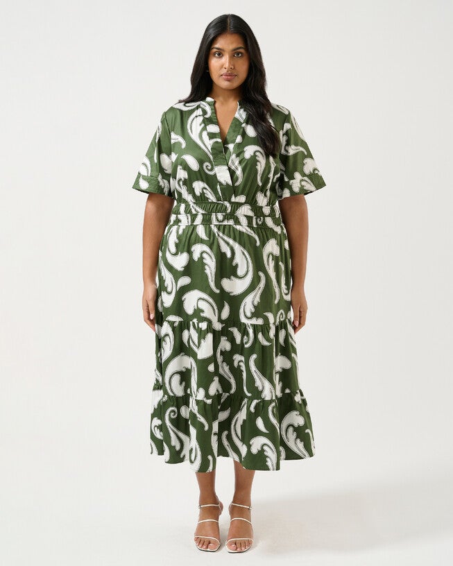 Sandswept Dress, Print / Kelly Green, alternate image number 1