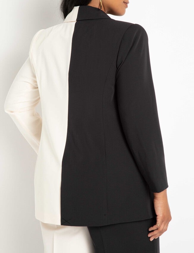 Colorblock Blazer, Black Onyx White Smoke / Black, alternate image number null