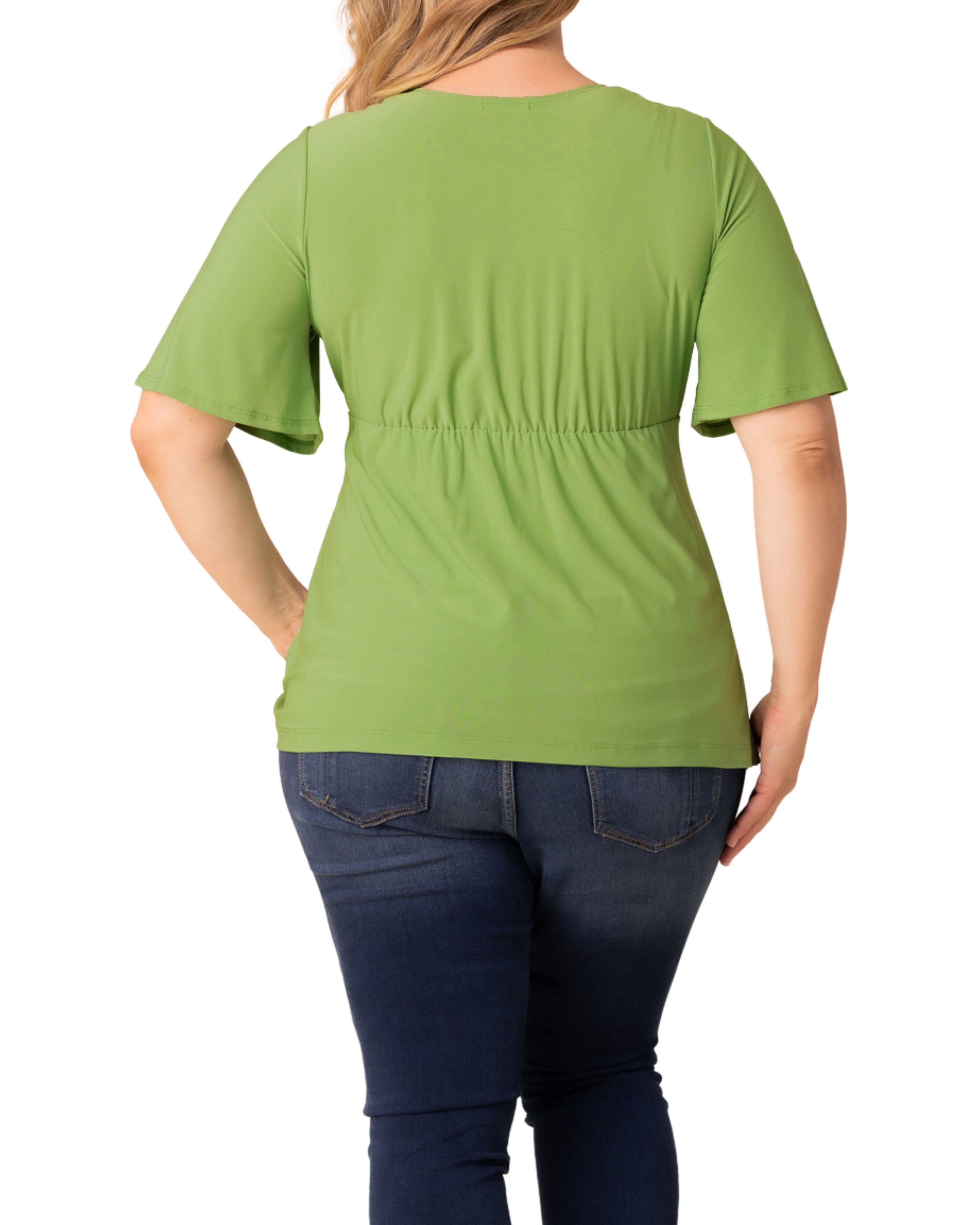 Abby Twist Front Top, GREEN APPLE / Light Green, alternate image number 1