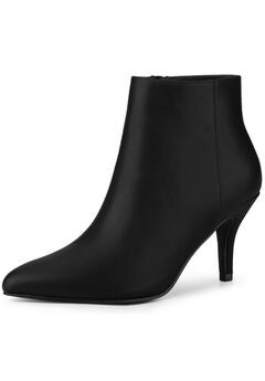 POINTED TOE STILETTO HEEL SOLID BOOTIES