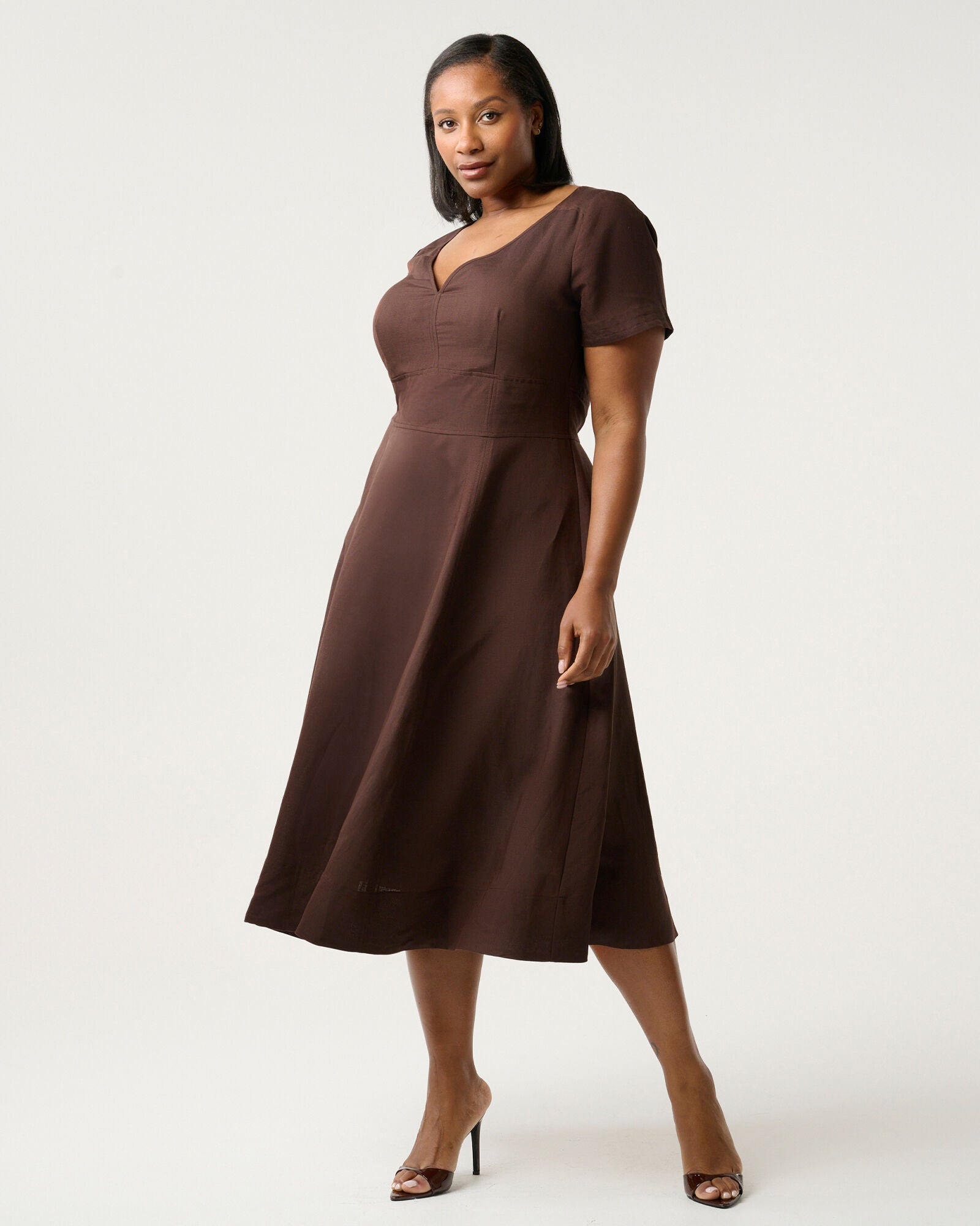 Akira Dress, Choc / Brown, alternate image number 1