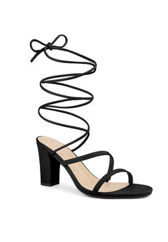 Lace Up Block Heel Strappy Heels Sandals