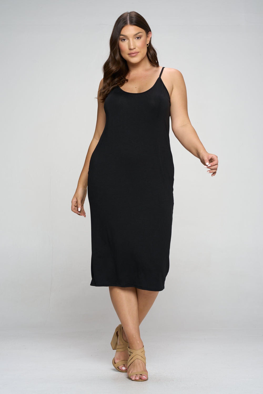 DAISY MIDI DRESS, Black / Black, alternate image number 3