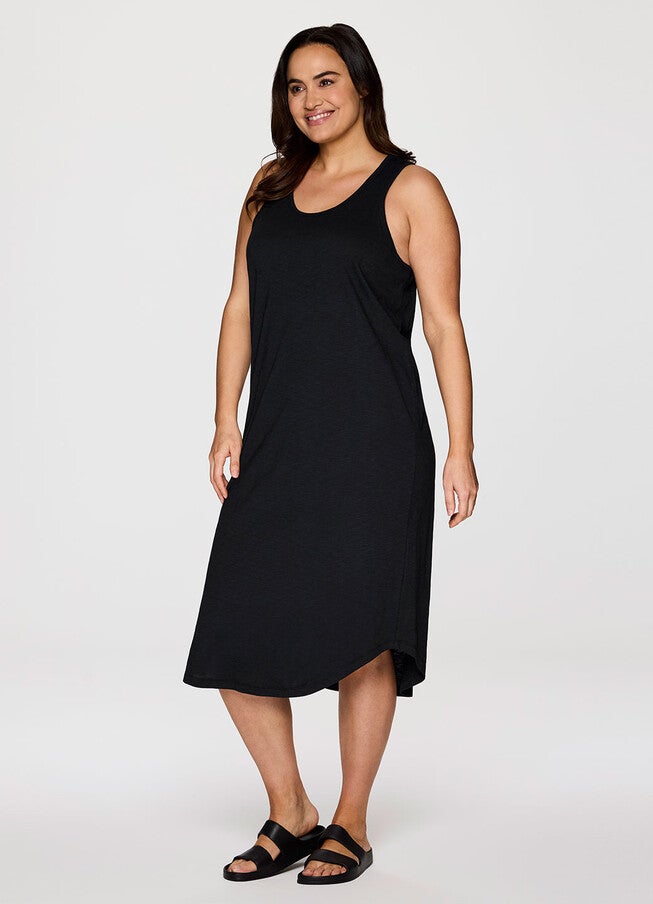 Plus Weekender Midi Tank Dress, Black / Black, alternate image number 1
