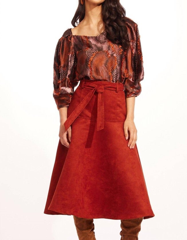 ALLAS SKIRT IN BRICKLAND, Brickland / Red, hi-res image number 0