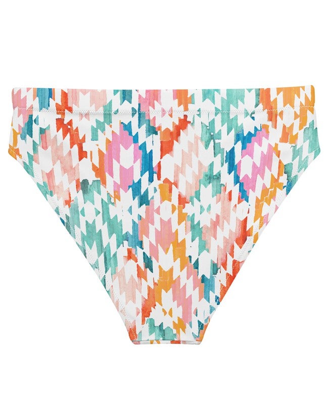 Carnival Ikat Recycled High-Waisted Bikini Bottom, , alternate image number null