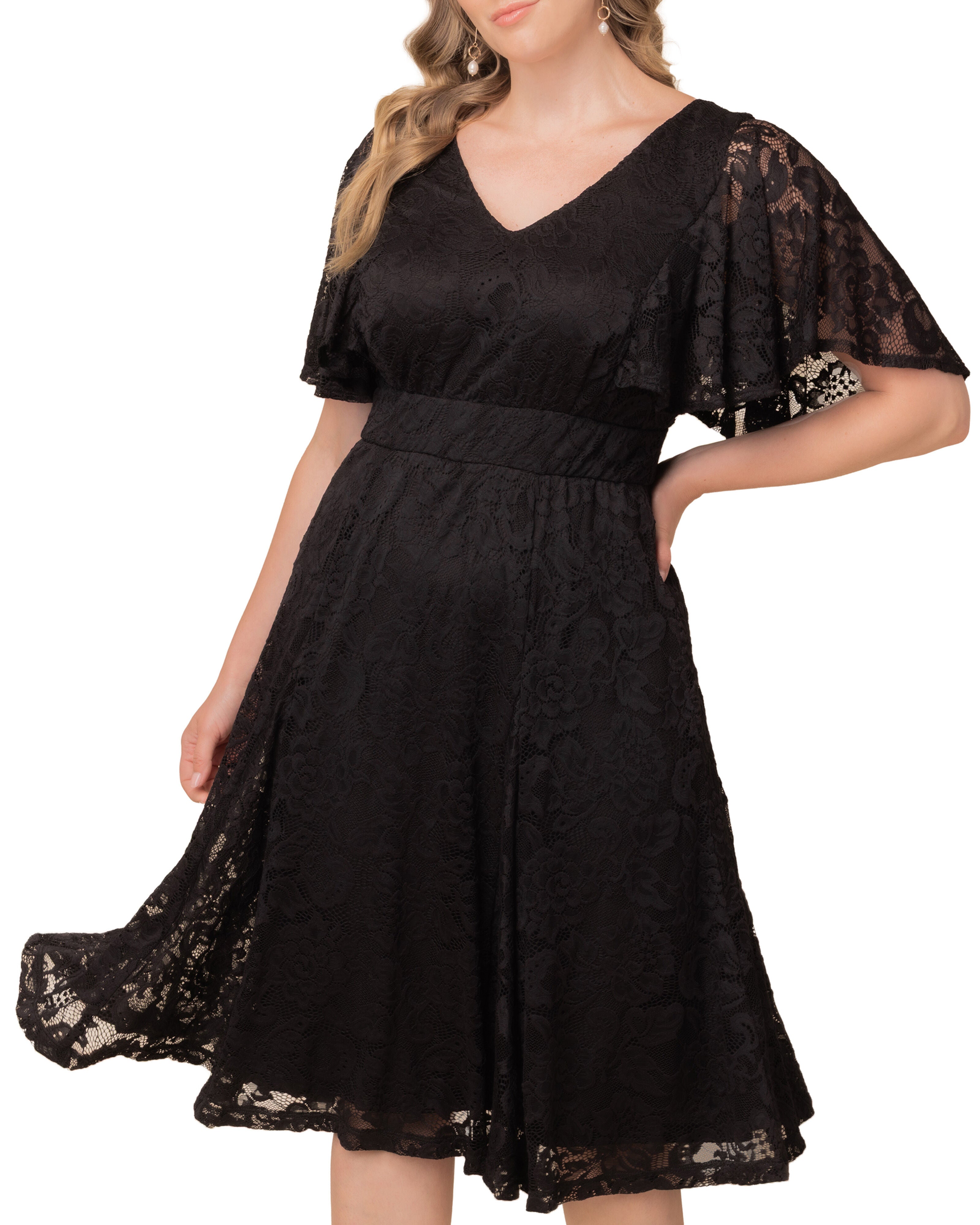 Camille Lace Cocktail Dress, ONYX / Black, alternate image number 1