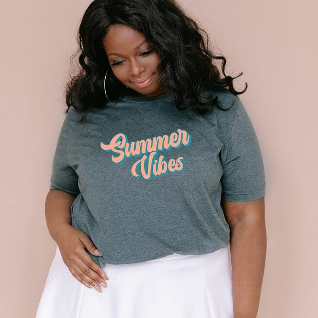 Summer Vibes Colorful Cursive, Forest / Forest Green, hi-res image number 0