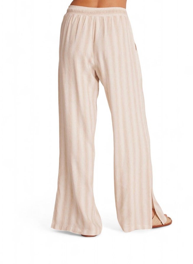 SIDE SLIT WIDE LEG PANT, Sand Stripe / Beige, alternate image number null