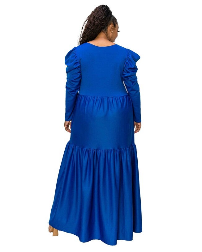 ISABEL TIERED MAXI DRESS, Royal / Royal Blue, alternate image number 1