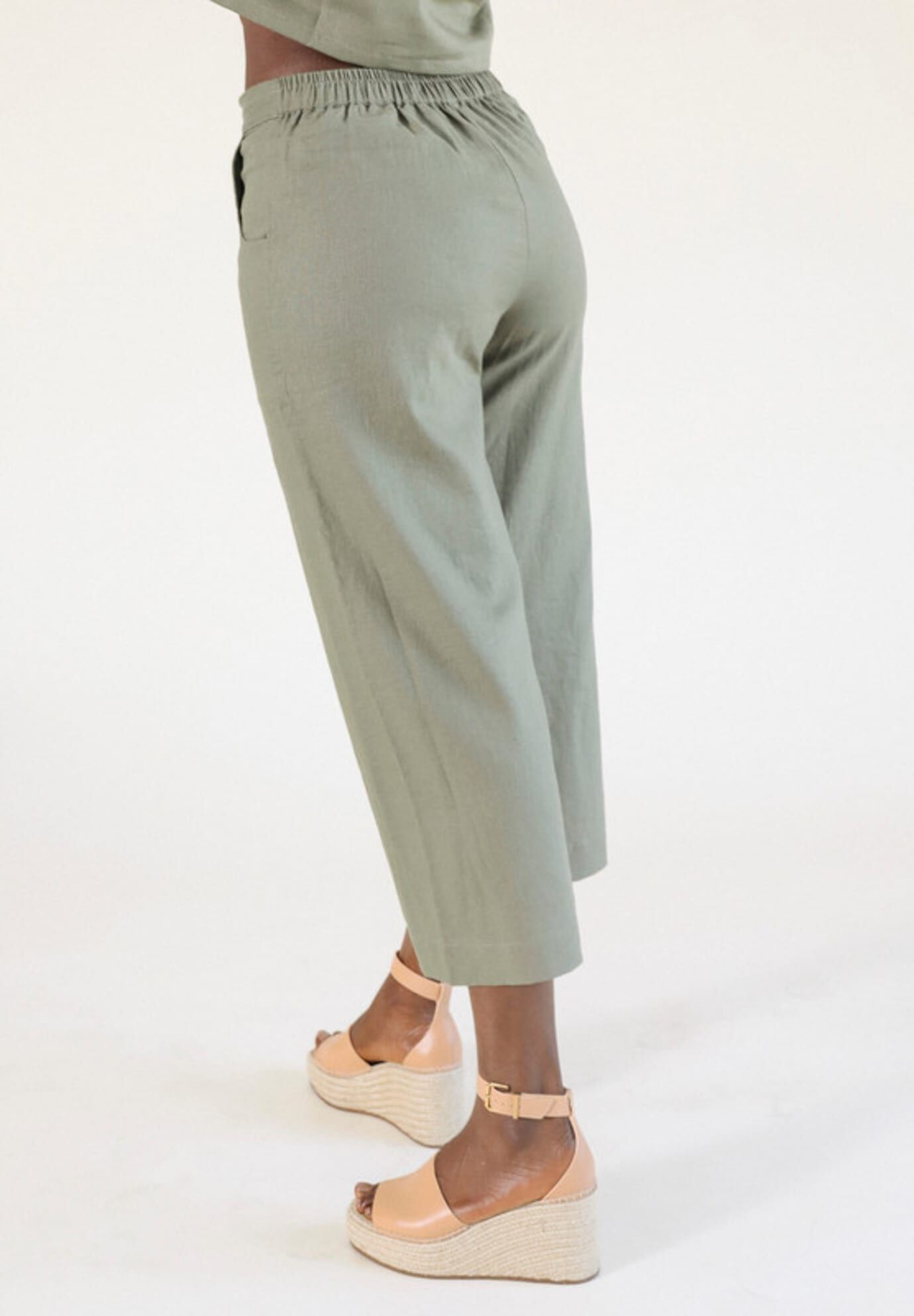 Nin Linen Pant, Olive / Olive Green, alternate image number 1