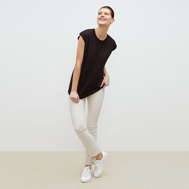 Alina Muscle Tee - Pima Cotton, Black / Black, alternate image number 4