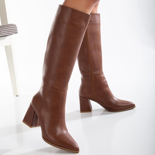 VALERIE - BROWN KNEE HIGH BOOTS, BROWN / Brown, alternate image number 1