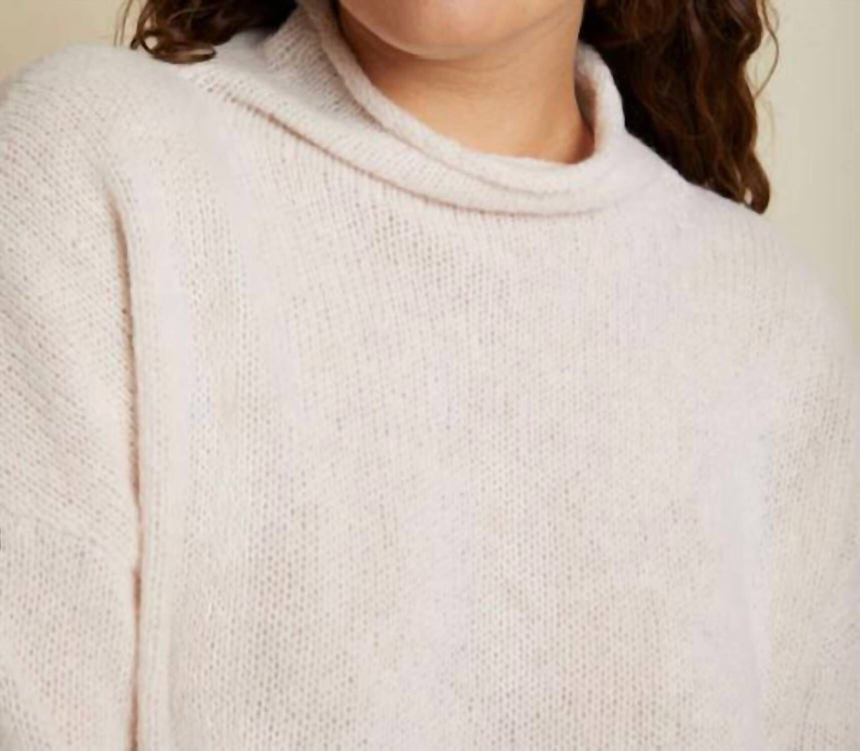 GALEN ROLL NECK SWEATER IN BABY'S BREATH, BabyS Breath / Pink, alternate image number 3