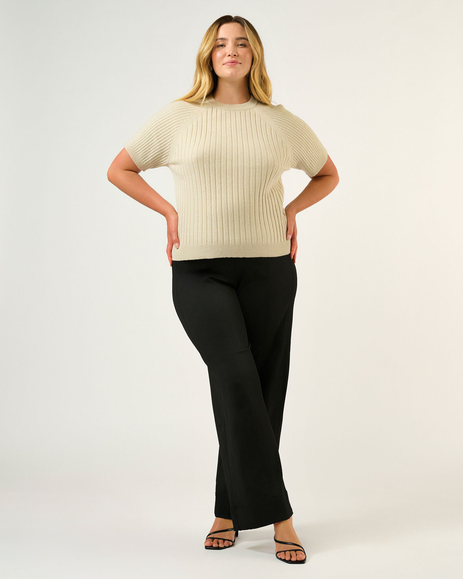 Sera Ribbed Knit, Oat / Beige, alternate image number 3