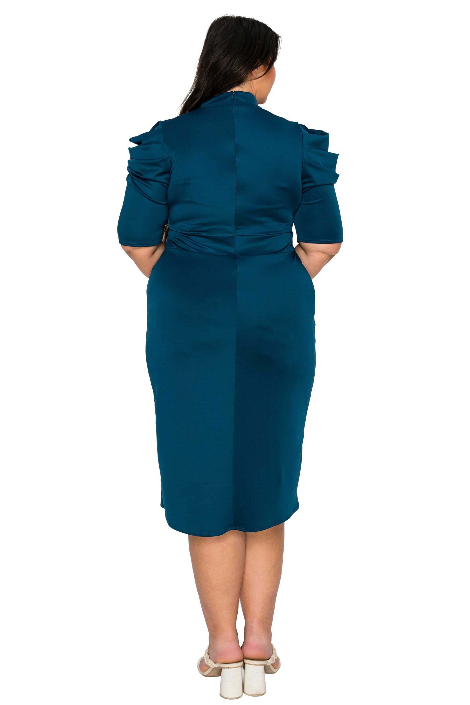 Astra Sheath Dress, Teal / Teal, alternate image number 2