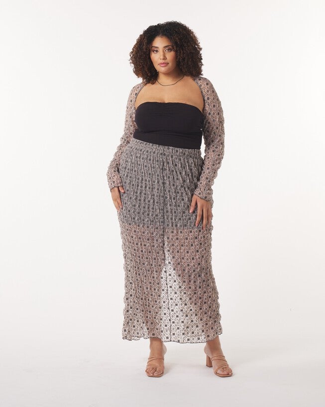 India Maxi Skirt in Lace Mesh, Lace Mesh / Black, alternate image number 3