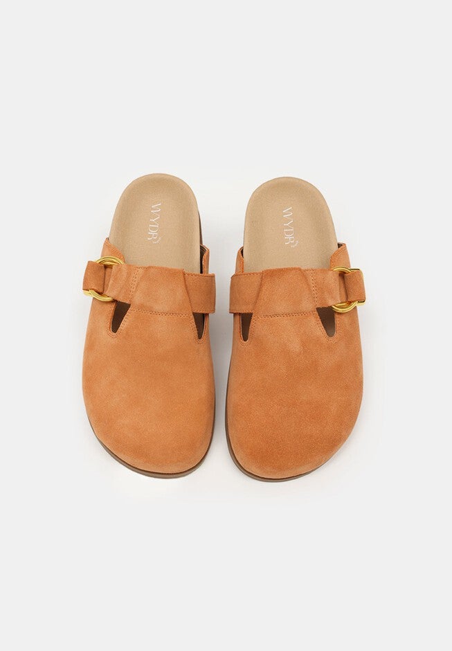 Sedona Closed Toe Mules, Almond / Burnt Orange, alternate image number 2