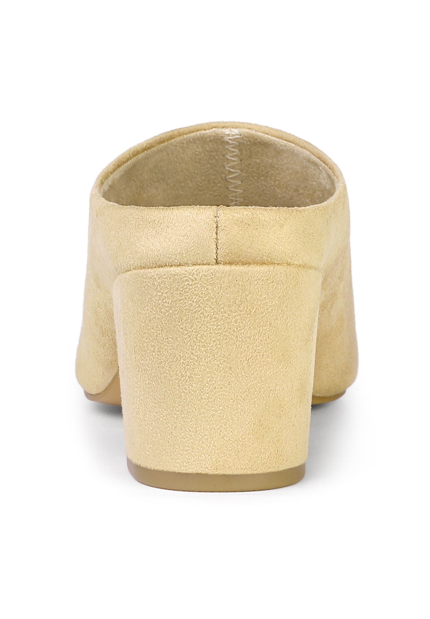 Pointed Toe Slip On Block Heel Slide Mules, Beige / Beige, alternate image number 1